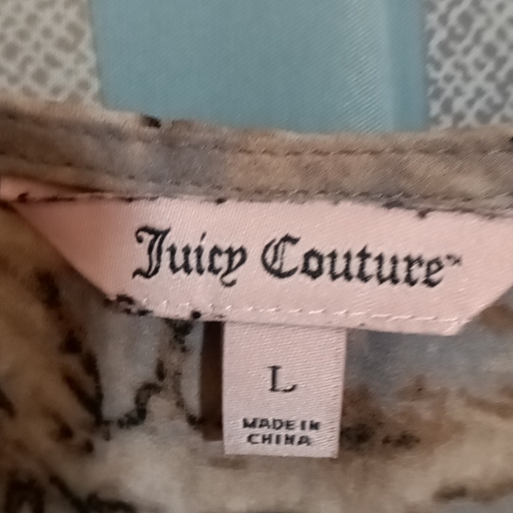 Juicy Couture multi-colored long sleeve v-neck blouse Size Large